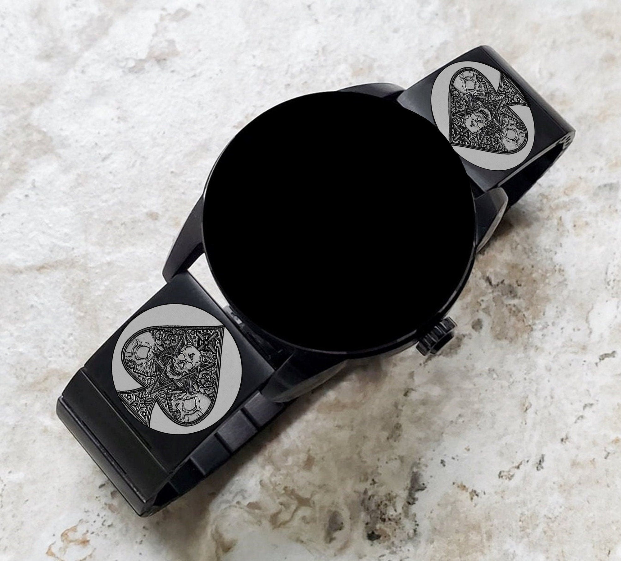 Garmin Watch Band Ace of Spades for Forerunner 745 265 255 Venu 3 2 Vivoactive 4 Darth Vader First Avenger Engraved Black St Steel Strap AS2